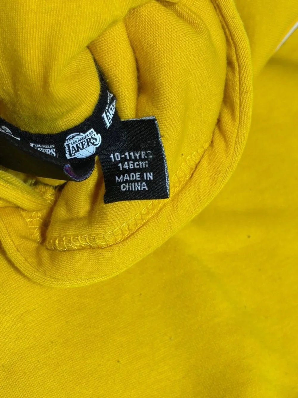 Los Angeles Lakers Yellow Hooded Sweatshirt NBA Logo Western 10-11 years